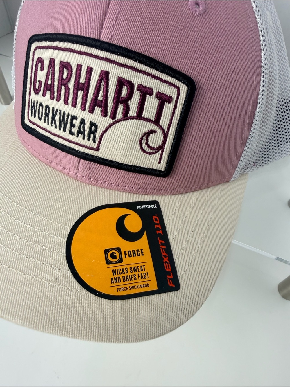 Carhartt Workwear Twill Trucker Hat Dark Pink White Adjustable NWT